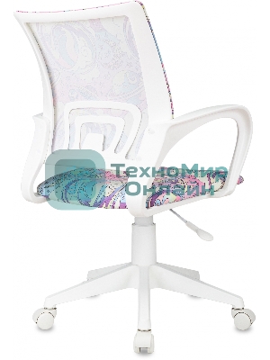 Кресло детское Бюрократ BuroKIDS 1 W мультиколор луна розовая крестов. пластик пластик белый