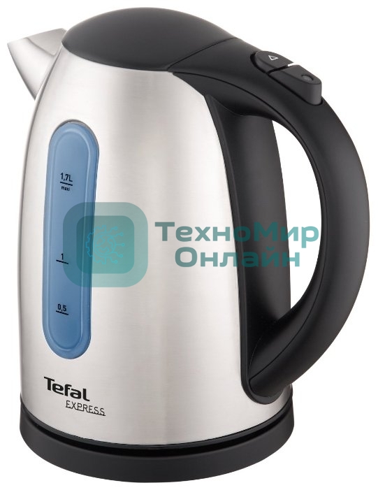 Чайник Tefal KI 170D30  Максимальная мощность: 2400 Вт Объем: 1.7 л Материал корпуса: металл Нагревательный элемент: закрытая спираль Дисплей: нет Терморегулятор: нет Индикация включения: нет Индикатор уровня воды: да Фильтр: да