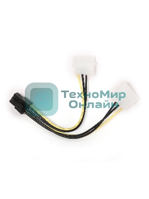 Кабель Gembird Разветвитель питания, 2xMolex->PCI-E 6pin, для подкл. в/к к б/п