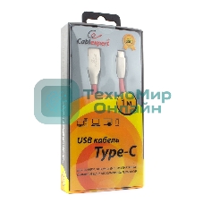 Кабель USB2.0 Cablexpert CC-G-USBC01R-1M, AM/Type-C, серия Gold, длина 1м, красный, блистер