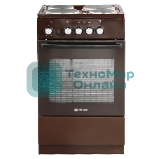 Плита электрическая De Luxe 5004.18э-014 коричневый, конфорок 4 шт, духовка 43 л, 50 см x 85 см x 50 см