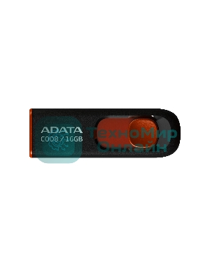 Флешка USB ADATA Classic C008 (AC008-16G-RKD), 16Gb, USB 2.0, R/W 30/6, черный/красный