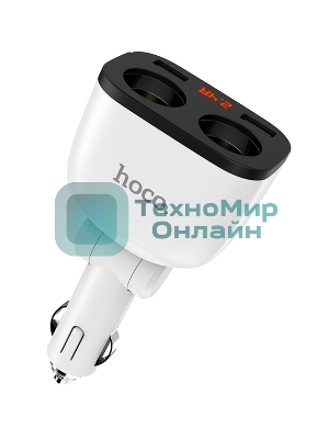 Автомобильная зарядка HOCO Z28 Power Ocean, 2xUSB + 2 прикуриватель, 3.1A, 160W, белый
