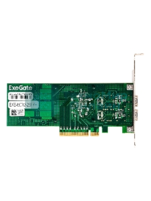 Сетевой адаптер ExeGate EXE-MCX3-2SFP+ (PCI-E x8 v.3, порты 2x SFP+, Dual 10Gb/s, Server NIC Chipset Mellanox ConnectX-3)