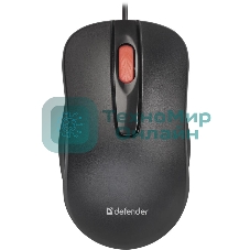 Мышь проводная Defender Point MM-756 черный, 1000 dpi, USB, кнопки - 3
