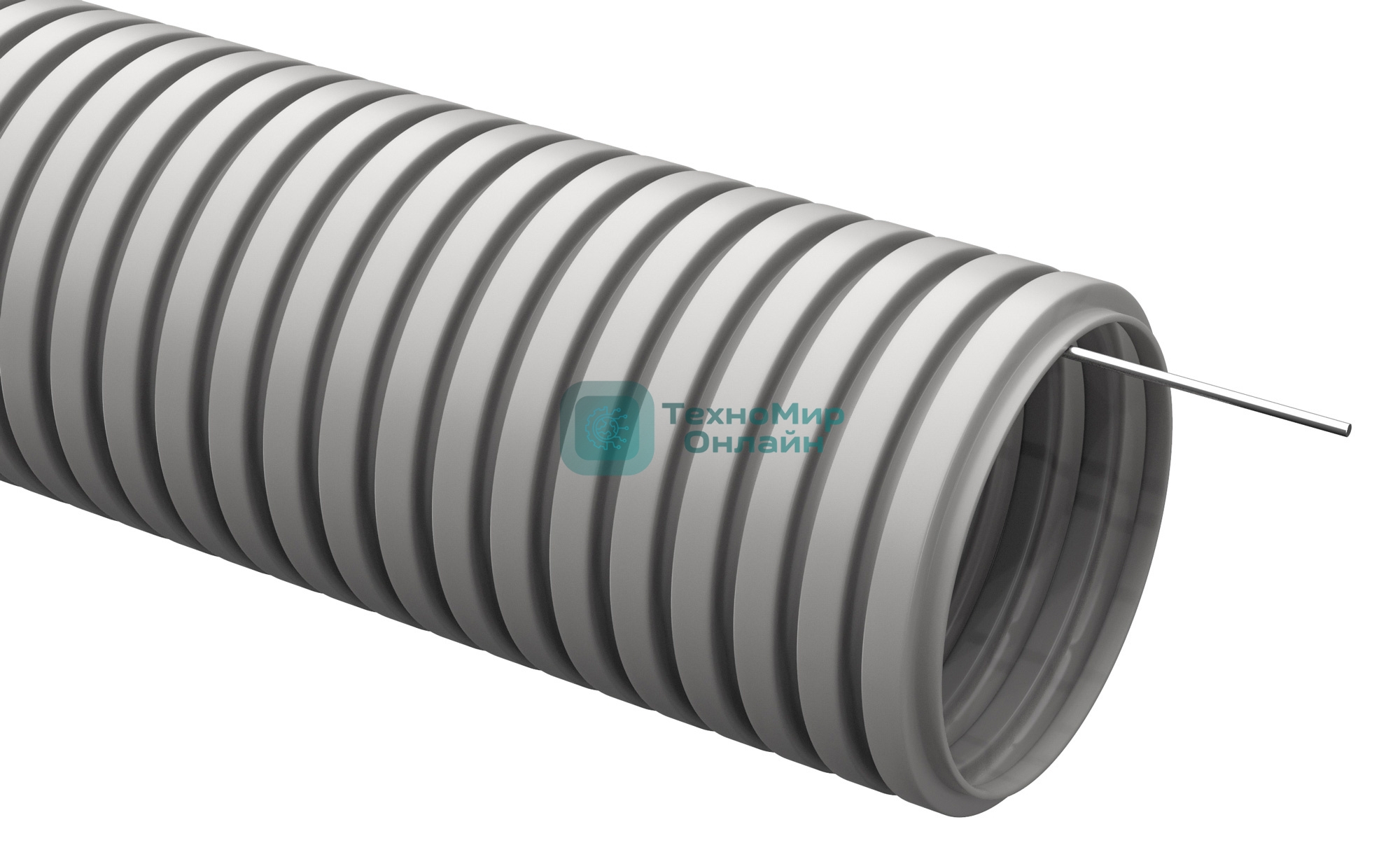 Труба гофрированная ПВХ d40 мм с зондом сер. (уп. 15 м) IEK CTG20-40-K41-015I