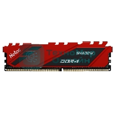 Оперативная память NETAC Shadow, DDR4, 16Gb (1x16Gb), 2666MHz, CL19, DIMM, с радиаторами, красный