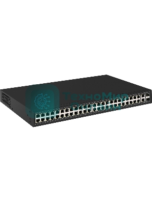 Коммутатор Osnovo SW-64822(700W) 48 портовый PoE коммутатор, 48*10/100 Base-T PoE, 2*GE Combo Uplink, PoE на порт до 30W, суммарная мощность PoE до 700W