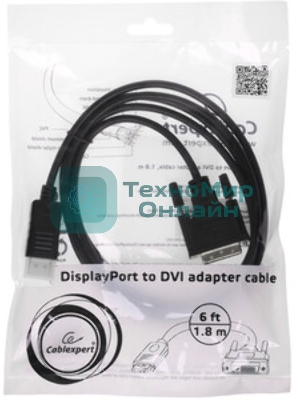 Кабель-переходник Cablexpert DisplayPort (M) в DVI-D (M) 1.8м (CC-DPM-DVIM-6)