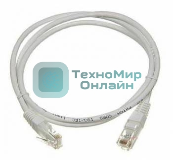 Патч-корд LANMASTER UTP TWT-45-45-1.5-GY вилка RJ-45-вилка RJ-45 cat.5е 1.5м серый ПВХ (уп.:1шт)