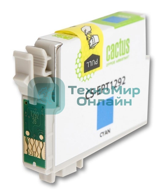 Картридж струйный Cactus CS-EPT1292 (T1292) голубой (10 мл) для Epson Stylus Office B42/BX305/BX305F/BX320/BX525/BX625/SX420/SX425
