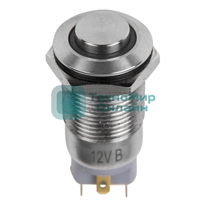 Кнопка антивандальная Rexant Ø12 12В Фикс (2с) ON-OFF синяя