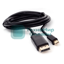 Кабель miniDP<->DP Cablexpert CCP-mDP2-6, 20M/20M, v.1.2, 4K, 1.8м, черный, позол.разъемы, пакет