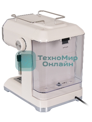 Кофеварка рожковая Hyundai HEM-5300 бежевый/серебристый, исп. кофе - молотый, 1.5 л, 850 Вт, 20 бар