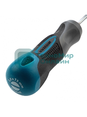 Отвертка Gross 12101 SL3,0 x 75 мм S2, трехкомпонентная рукоятка