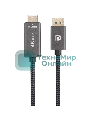 Кабель DisplayPort M-> HDMI M 4K@60Hz 1.8m Telecom,оплетка (TA561M-1.8M)
