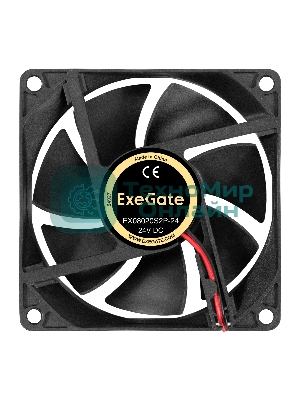 Вентилятор 24В DC ExeGate EX08020S2P-24 (80x80x20 мм, Sleeve bearing (подшипник скольжения), 2pin, 3900RPM, 41dBA)