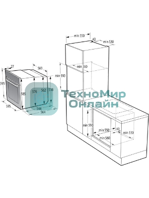 Независимая духовка Gorenje BOSX6737E09BG, встраиваемый