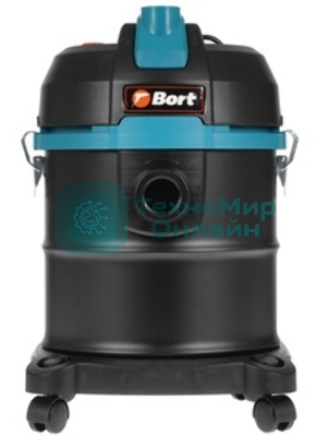 Строительный пылесос Bort BSS-1220 черный (93412598) 240/1200 Вт, уборка сухая/влажная, пылесборник мешок/контейнер, 20 л