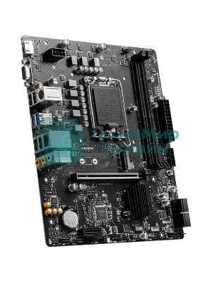 Материнская плата MSI PRO B760M-E DDR4, LGA 1700, Intel B760, 2xDDR4, 4xSATA, 1xM.2, 1xPCIe 4.0 x16, 1xPCIe 4.0 x1, 1xHDMI, 1xVGA, 1x1Gb LAN, 2xUSB-A 3.2 Gen 1, 4xUSB-A 2.0, 3x3.5 мм, 7.1, mATX