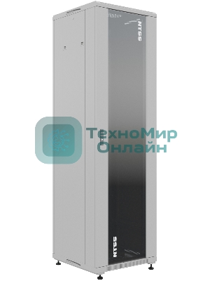 Шкаф серверный NTSS Премиум (NTSS-R42U6060GS) напольный 42U 600x600 мм пер. дв. стекл. металл 900 кг серый IP20 сталь