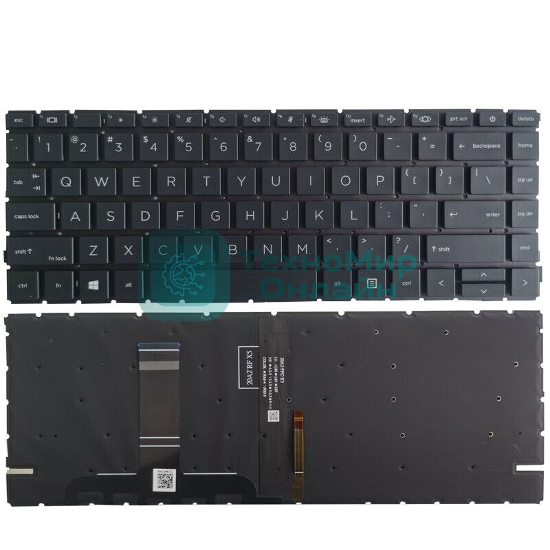 Клавиатура для ноутбука HP Probook 440 445 G8 черная с подсветкой