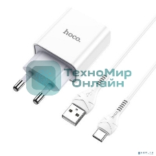 Сетевое зарядное устройство + Кабель Type-C HOCO HC-27961 C81A/ 1m/ 1 USB/ Выход: 10.5W/ белый