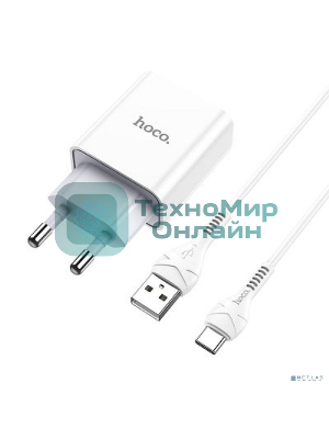Сетевое зарядное устройство + Кабель Type-C HOCO HC-27961 C81A/ 1m/ 1 USB/ Выход: 10.5W/ белый