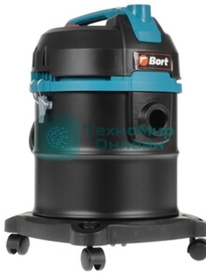 Строительный пылесос Bort BSS-1220 черный (93412598) 240/1200 Вт, уборка сухая/влажная, пылесборник мешок/контейнер, 20 л