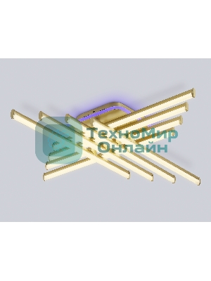 Потолочный светодиодный светильник Ambrella light FL6263 GD золото 115W 3000K-6400K+RGB 810*810*130 (ПДУ ИК)