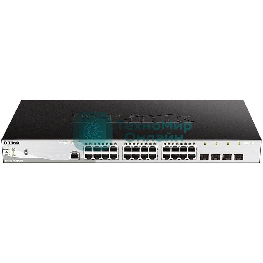 Коммутатор D-Link Gigabit Smart Switch with 24 10/100/1000Base-T ports and 4 Gigabit MiniGbIC (SFP) ports