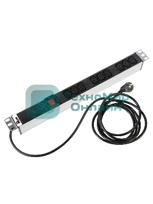 Аксессуар ЦМО Блок розеток Rem-16 с выкл., 9 IEC 60320 C13, 16A, алюм., 19