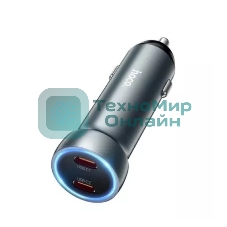 Автомобильная зарядка HOCO Z54B PD 60W 2 Type-C USB-C, серый