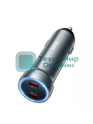 Автомобильная зарядка HOCO Z54B PD 60W 2 Type-C USB-C, серый