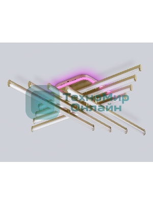 Потолочный светодиодный светильник Ambrella light FL6263 GD золото 115W 3000K-6400K+RGB 810*810*130 (ПДУ ИК)