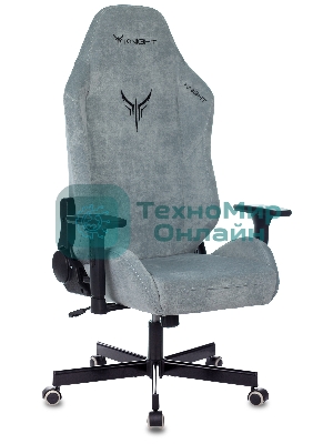 Кресло игровое Бюрократ Knight N1 Fabric серо-голубой Light-28 с подголов. крестовина металл