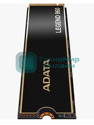 Накопитель SSD ADATA LEGEND 960, 1Tb, PCIe 4.0 x4, M.2 2280, NVMe, R/W 7400/6000, с радиатором