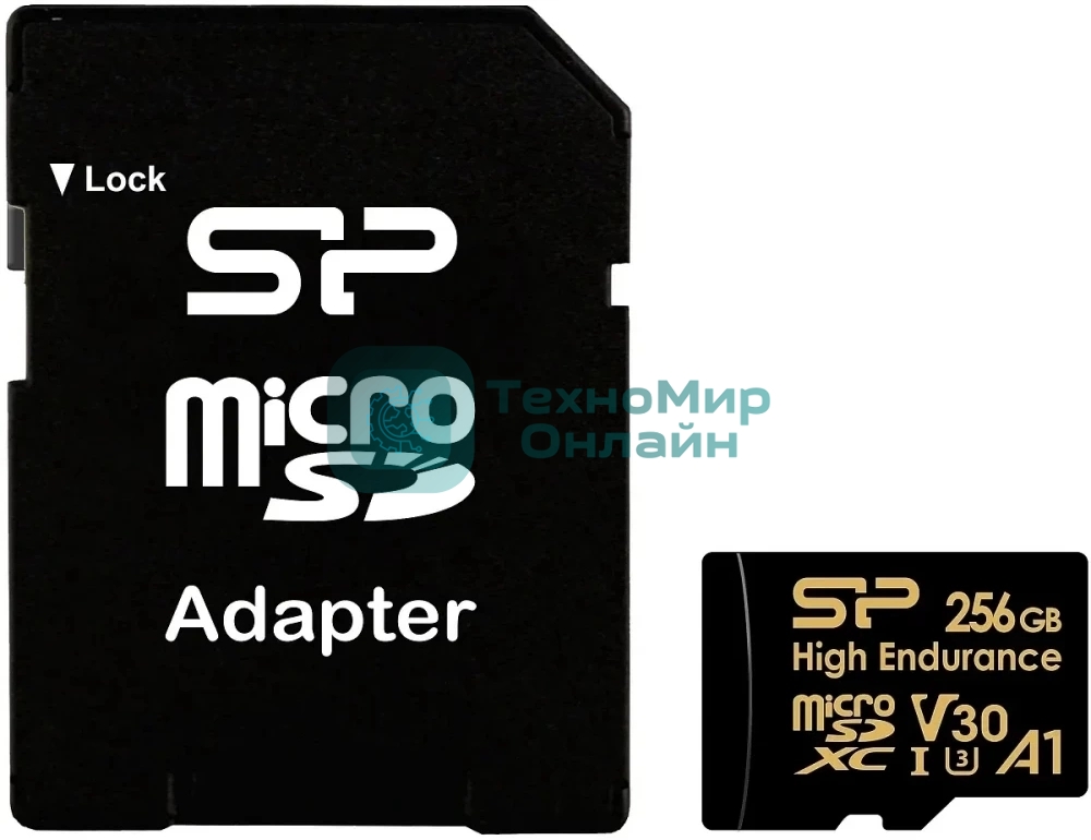Флеш карта microSD 256Gb Silicon Power microSDHC Class 10 UHS-I A1 V30 U3 (SD адаптер) 100Mb/s
