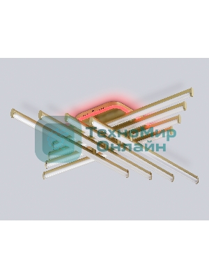Потолочный светодиодный светильник Ambrella light FL6263 GD золото 115W 3000K-6400K+RGB 810*810*130 (ПДУ ИК)