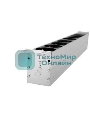 Блок розеток Rem-32 с инд., 8 Schuko, 32A, алюм., 19