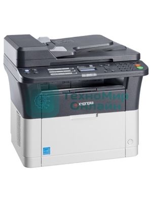 МФУ лазерное Kyocera Ecosys FS-1025MFP (1102M63RU0/1102M63RUV/1102M63RU2/1102M63NX2/1102M63DZ2), A4, ч/б, печ. до 25 стр/мин., скан. до 18 стр/мин. (ч/б) 6 стр/мин. (цвет), 600 x 1800 dpi (печать) 600x600dpi (скан), USB, RJ-45