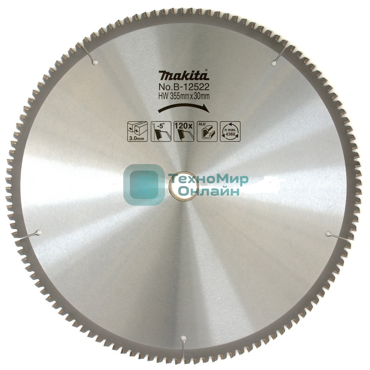 Круг пильный Makita B-12522 Z120 PremiumФ355х25.4х3мм 120зуб по алюминию