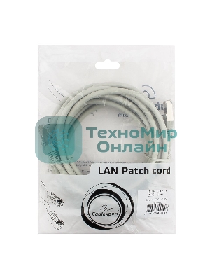 Патч-корд FTP Cablexpert cat.6, 5м, литой, многожильный, серый