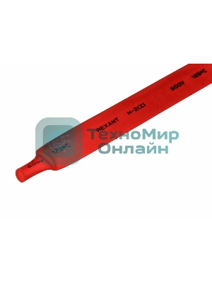 Термоусаживаемая трубка Rexant 12,0/6,0 мм, красная, упаковка 50 шт. по 1 м