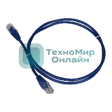 Патч-корд LANMASTER TWT UTP cat.5e, с заливными колпачками, 0.3 м, синий