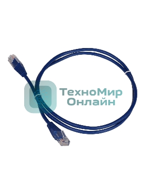 Патч-корд LANMASTER TWT UTP cat.5e, с заливными колпачками, 0.3 м, синий