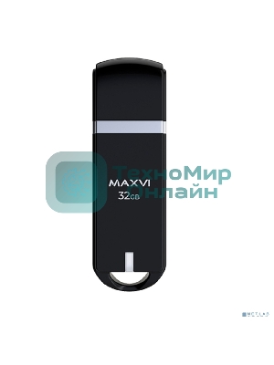 Флешка USB Maxvi P3 black (FD32GBUSB20C10P3), 32Gb, USB 2.0, R/W 15/5, черный