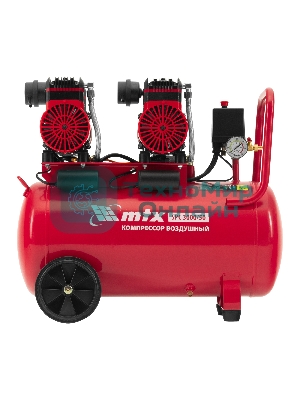 Компрессор безмасляный малошумный SPC 3000/50, 3000 Вт, ресивер 50 л, 520 л/мин MTX