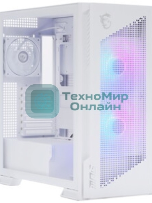 Компьютерный корпус MSI MPG VELOX 300R AIRFLOW PZ белый, Global, 2xUSB 3.2 Gen 1, 1xUSB 3.2 Gen2Type-C, 2x160мм ARGb Fan, 1