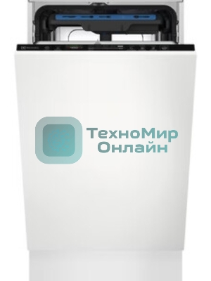 Встраиваемая посудомоечная машина ELECTROLUX EEG63410L/Встраиваемая узкая посудомоечная машина, загрузка на 10 комплектов посуды, сенсорное управление, 8 программ, 44.6x55x82 см, черный, сушка: стандартная (конденсация), индикация на полу: проекция дисплея
